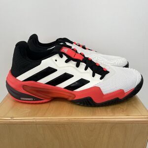 adidas Barricade 13 White Black Lucid Red Men Tennis Sports Shoe IH2558 Men Sz 9